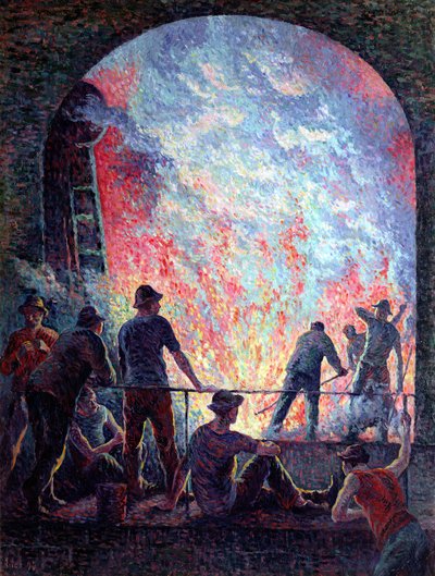 De staalfabriek door Maximilien Luce